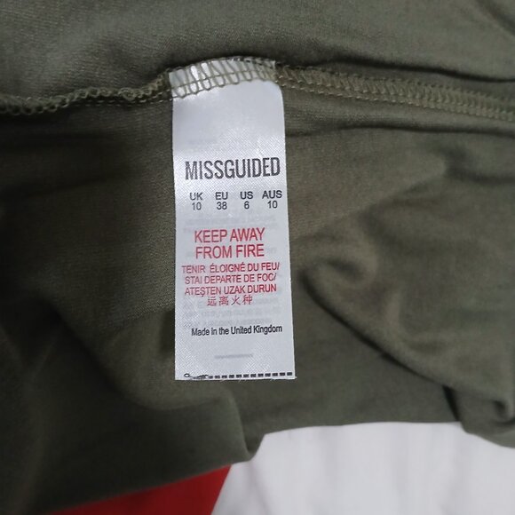 Missguided Jersey Longline Midi Skirt Women's Size 10 Dark Green Stretch Viscose - Picture 6 of 7